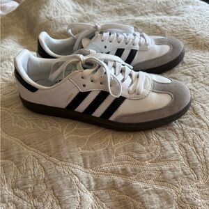 Adidas Sambas White and Gray Sneakers